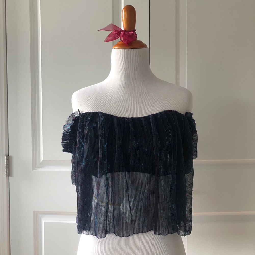 UO off the shoulder shimmery top